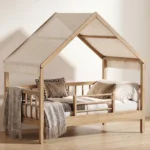 Cama infantil casita madera natural Safari – Bogotá | Homzzy