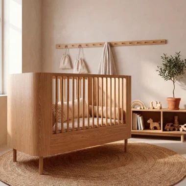 Cuna Wonder madera natural habitación bebé | Homzzy