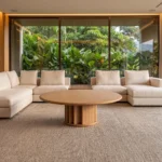 Mesa de centro redonda roble base cilíndrica Ville | Homzzy