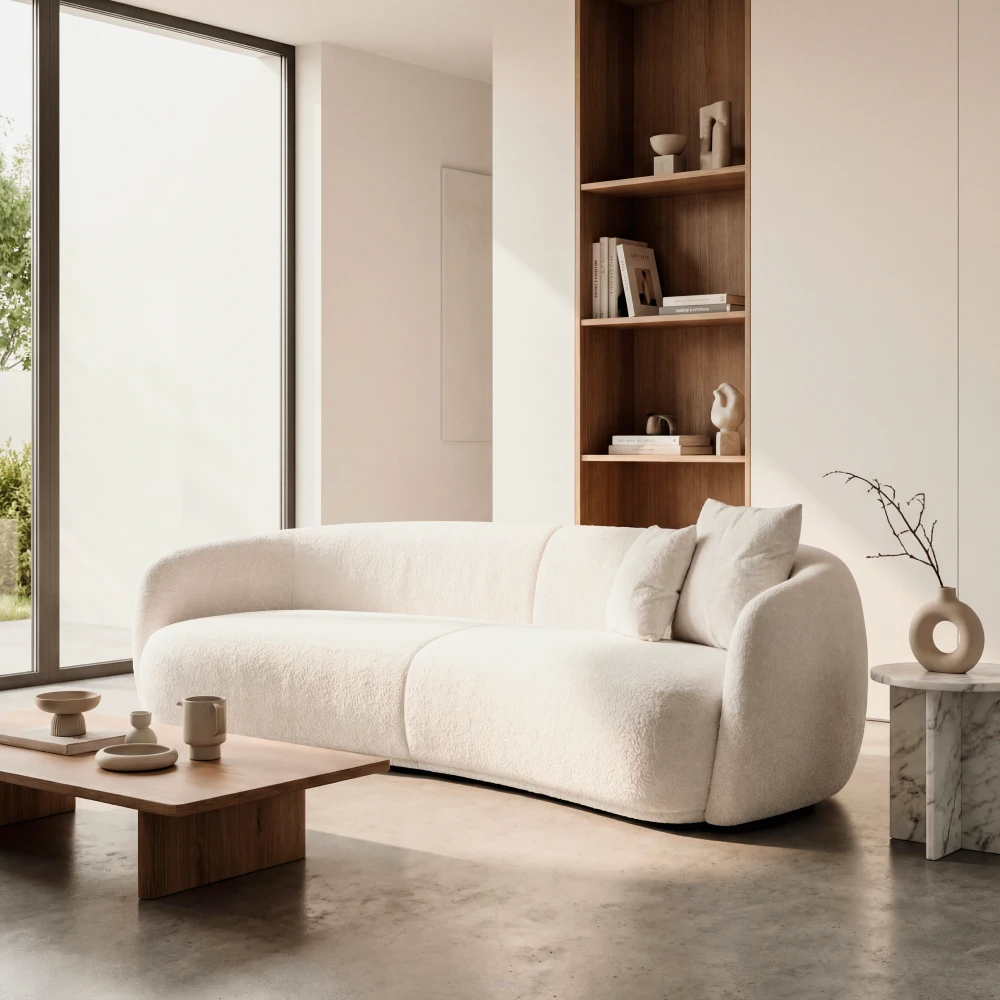 sofa-contemporaneo-boucle-crema-asimetrico-homzzy-livorno
