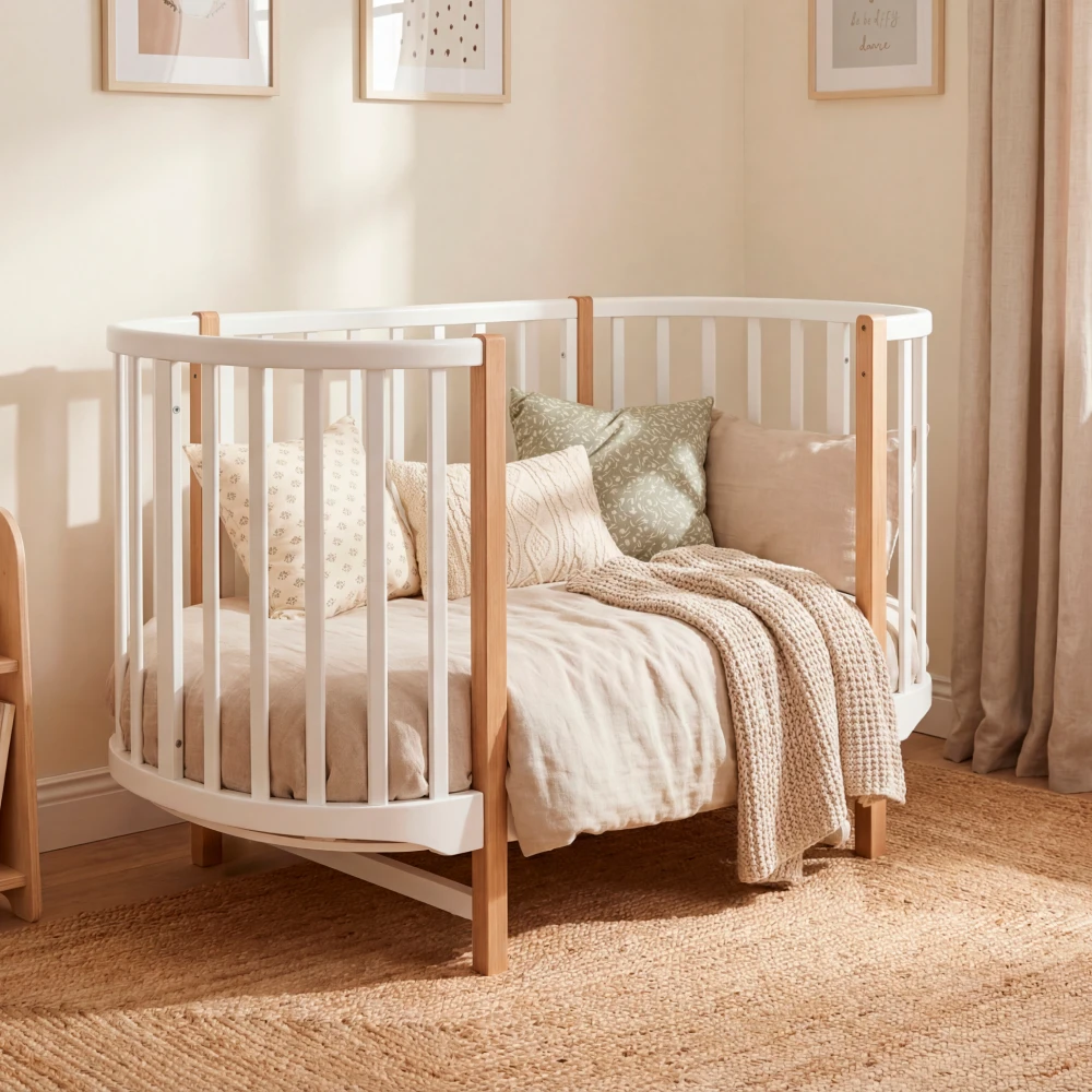 cuna-bebe-madera-roble-escandinava-blanca-homzzy-dreamland-bogota Cuna de madera roble Dreamland en acabado blanco — Homzzy