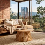 mesa-centro-redonda-madera-roble-acanalada-sala-homzzy-riviere-medellin