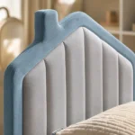 cama-nino-casita-terciopelo-rosado-madera-roble-homzzy-solenne