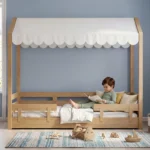 cama-infantil-casita-dosel-madera-roble-homzzy-faelle-bogota
