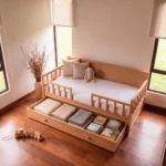 cama nido madera roble natural cuarto nino homzzy teo
