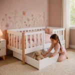 cama-infantil-madera-roble-blanca-barras-laterales-cajon-homzzy-elian-1