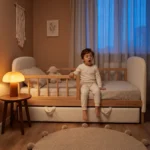 cama-nino-cabecera-boucle-crema-barras-madera-roble-homzzy-bowery-1