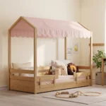 cama-infantil-casita-dosel-madera-roble-homzzy-faelle-bogota