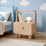 mesa-de-noche-infantil-roble-azul-cajon-tirador-barra-homzzy-elban-cartagena