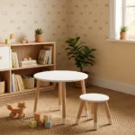set-mesa-redonda-banco-infantil-madera-roble-blanca-homzzy-fenwick