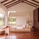 cama casita dosel verde salvia madera roble homzzy faelle