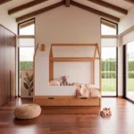 cama casita madera roble blanca dos cajones homzzy marceau