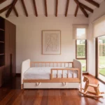 cama infantil boucle crema madera roble cuarto nino homzzy bowery
