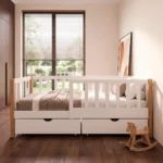cama nino blanca roble habitacion infantil nordica homzzy elian