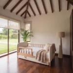 cama infantil boucle crema madera roble cuarto nino homzzy bowery