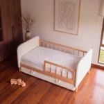 cama infantil boucle crema madera roble cuarto nino homzzy bowery