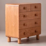 comoda infantil 5 cajones madera roble perillas redondas homzzy corvin