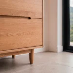 comoda infantil 4 cajones madera roble tiradores integrados homzzy aubin
