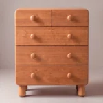 comoda infantil 5 cajones madera roble perillas redondas homzzy corvin
