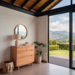 comoda infantil 4 cajones madera roble tiradores integrados homzzy aubin