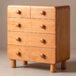 comoda infantil 5 cajones madera roble perillas redondas homzzy corvin