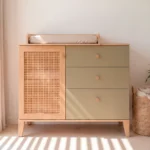 comoda cambiador bebe ratan roble natural espejo redondo homzzy sarreau