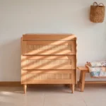 comoda cambiador bebe 3 cajones ratan cuarto nordico homzzy tallis
