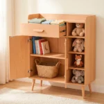 comoda cambiador bebe nichos abiertos madera roble homzzy wexford