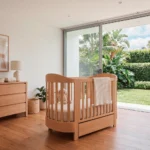 cuna oval madera roble natural barrotes cuarto bebe homzzy nocturne