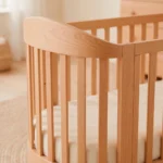 cuna oval madera roble natural barrotes cuarto bebe homzzy nocturne